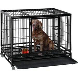 Dog Crate Cage for Large Dogs Heavy Duty 48 Inches Dog Kennel Pet Playpen for Training Indoor Outdoor