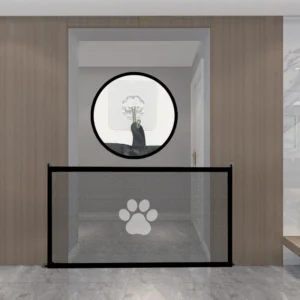 Pet Dogs Baby Safety Fence Cat and Dog Safety Fences Pet Divider Fences Portable Folding Breathable Mesh to Ensure Pet Safety